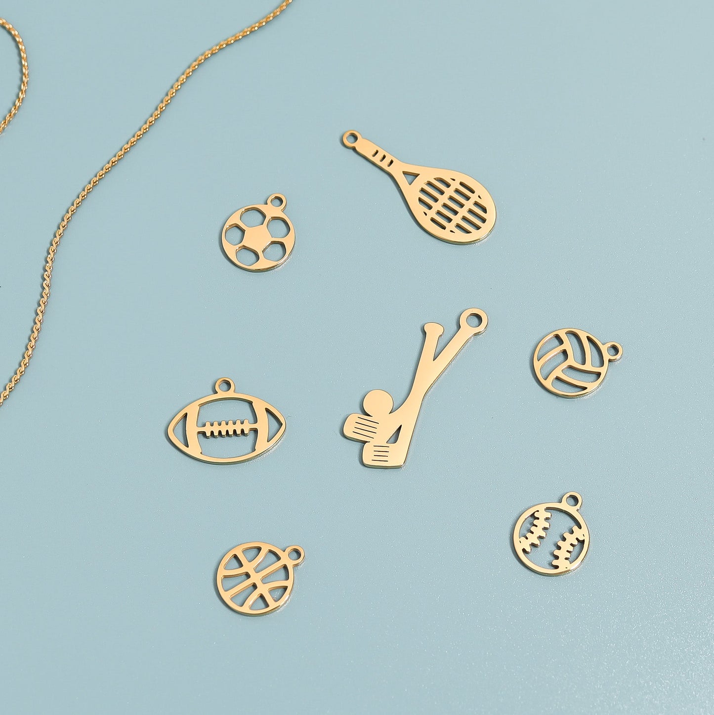 18K Gold PVD Stainless Steel Basketball Charm / PDL0152