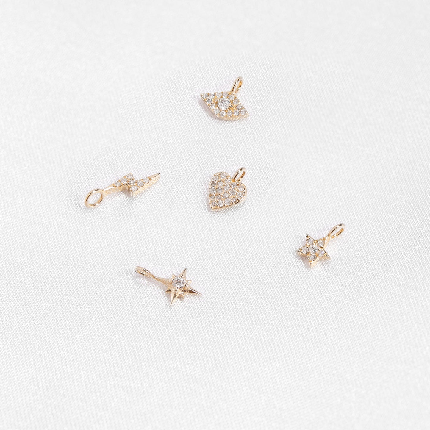 Permanent Jewelry 14K Solid Gold Diamond Star Charm / PMJ1013