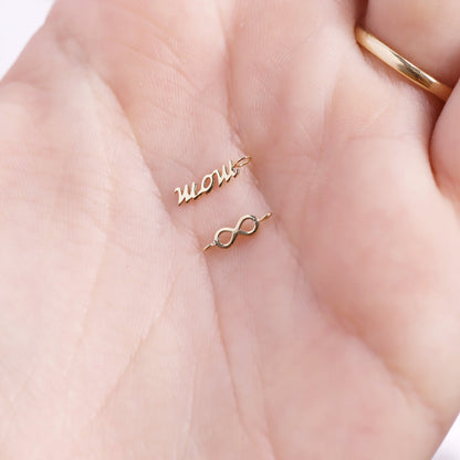 Permanent Jewelry Horizontal 14K Solid Gold Infinity Charm / PMJ1007
