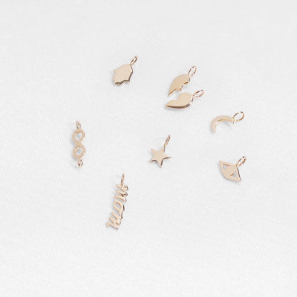 Permanent Jewelry 14K Solid Gold Half Moon Charm / PMJ1014