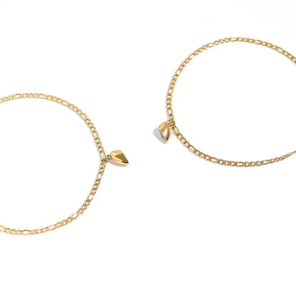 18K Gold PVD Stainless Steel Heart Magnetic Clasp / SBB0328