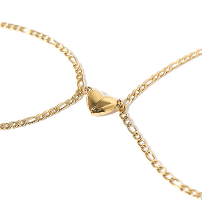 18K Gold PVD Stainless Steel Heart Magnetic Clasp / SBB0328