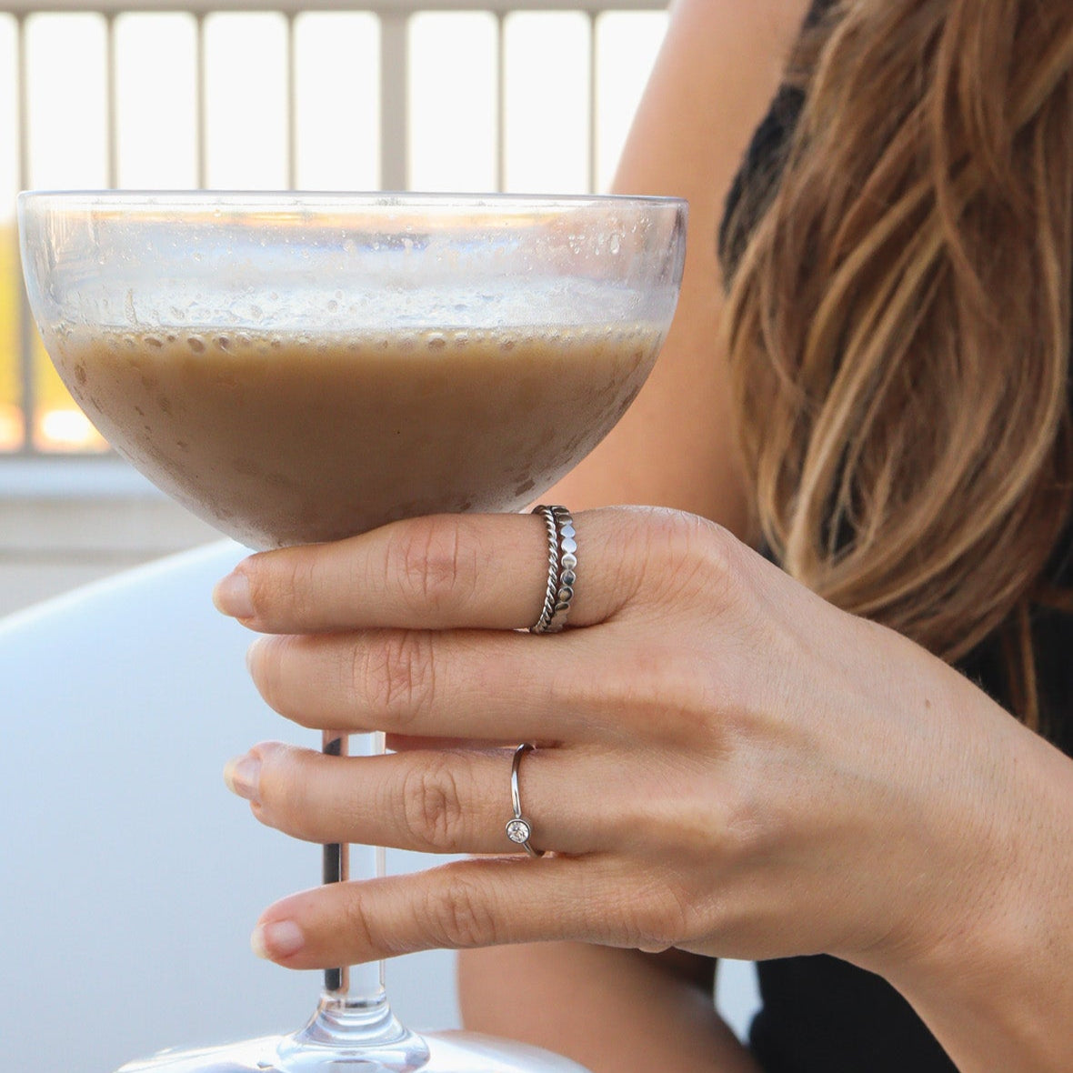 18K Gold PVD Stainless Steel Braided Spacer Ring / CSR0001