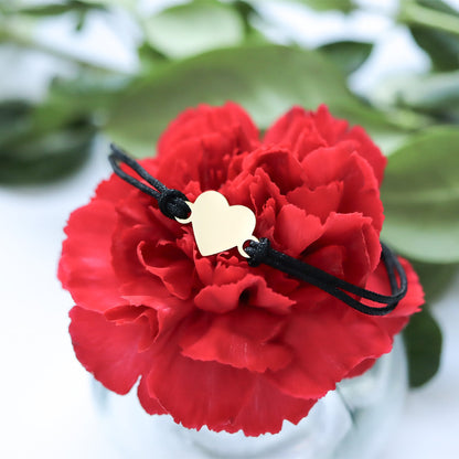 18K Gold PVD Stainless Steel Engravable Heart Friendship Bracelet / SBB0279