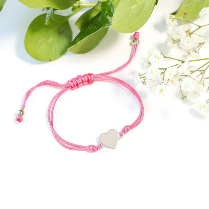 18K Gold PVD Stainless Steel Engravable Heart Friendship Bracelet / SBB0279