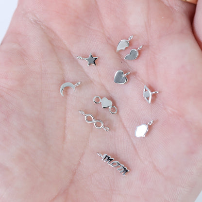 Permanent Jewelry .925 Sterling Silver Half Moon Charm / PMJ3003