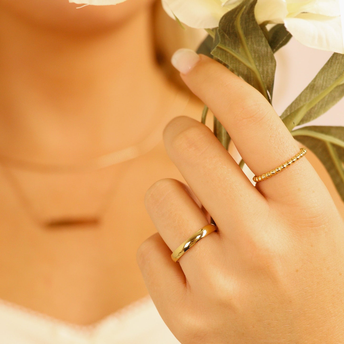 18K Gold PVD Stainless Steel Blank Ring / CFR0264