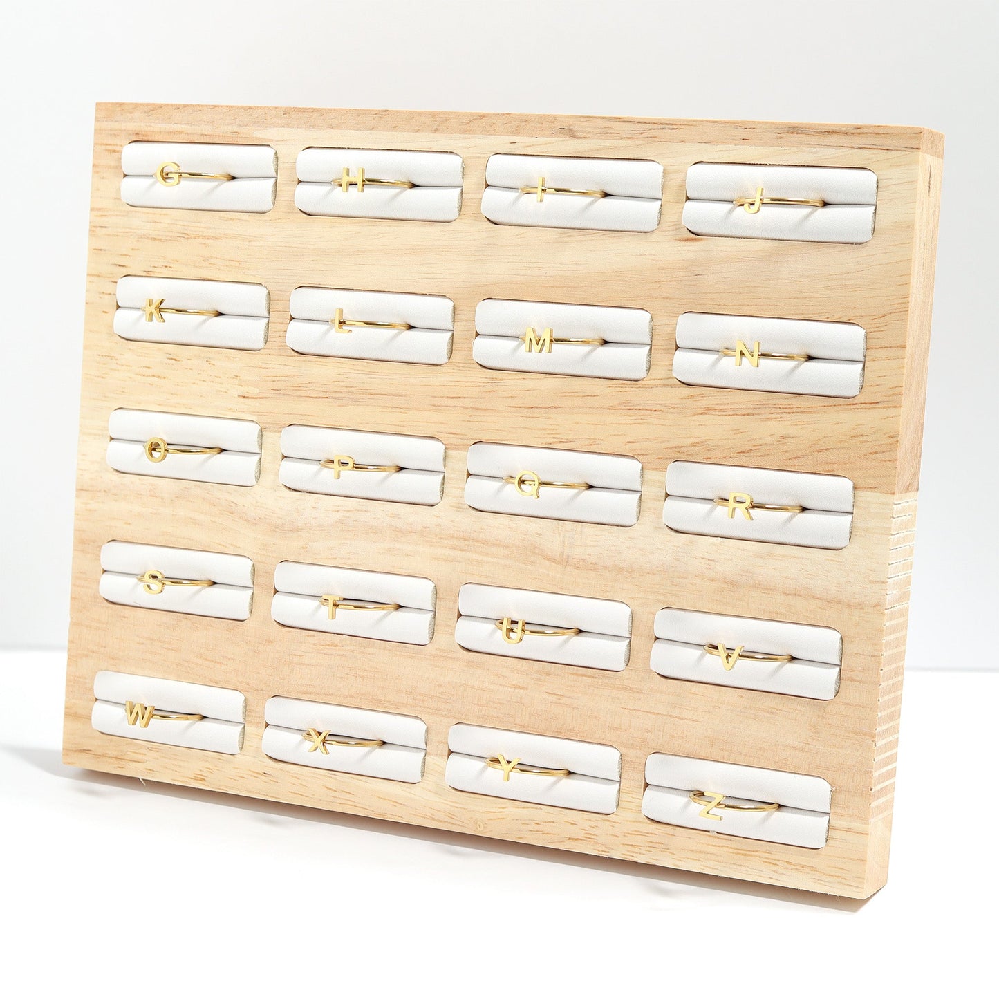 18K Gold PVD Stainless Steel Initial Stacking Rings A-M / ZRJ9021