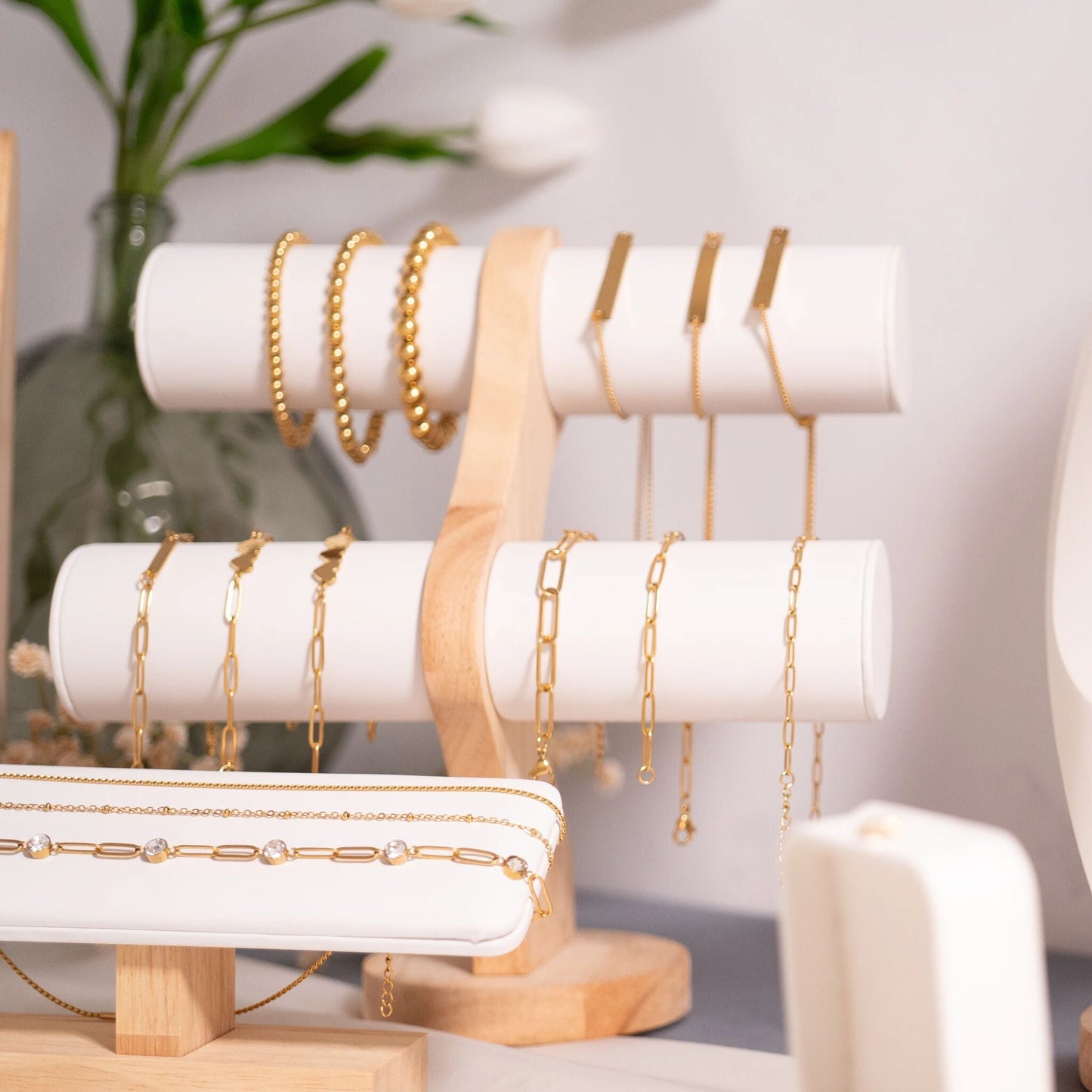 18K Gold PVD Stainless Steel Paperclip Chain Bracelet / BRJ1001