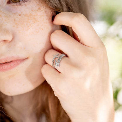 18K Gold PVD Stainless Steel Adjustable "Blessed" Ring / KSS0007