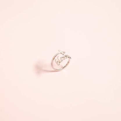 18K Gold PVD Stainless Steel Adjustable "Blessed" Ring / KSS0007