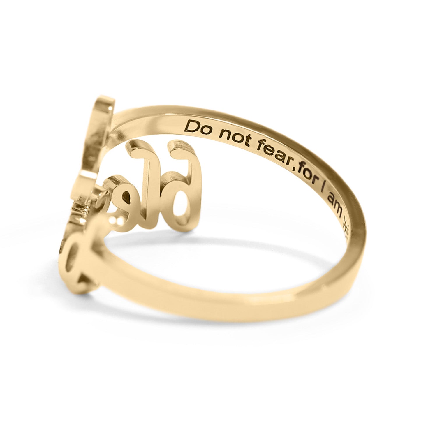18K Gold PVD Stainless Steel Adjustable "Blessed" Ring / KSS0007