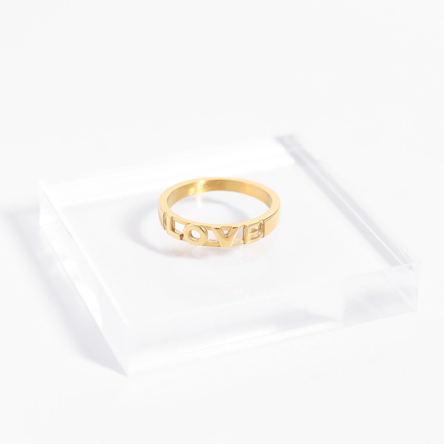 18K Gold PVD Stainless Steel Love Stacking Ring / KSS0010