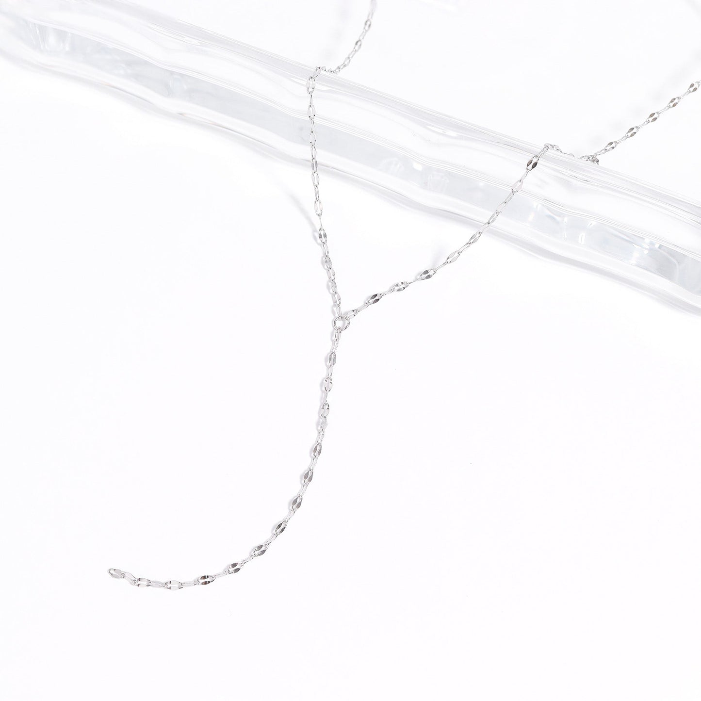 18K Gold PVD Stainless Steel Lariat Necklace Lip Chain / CHN0058