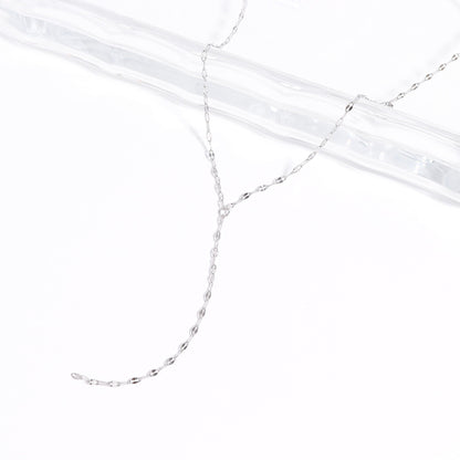 18K Gold PVD Stainless Steel Lariat Necklace Lip Chain / CHN0058