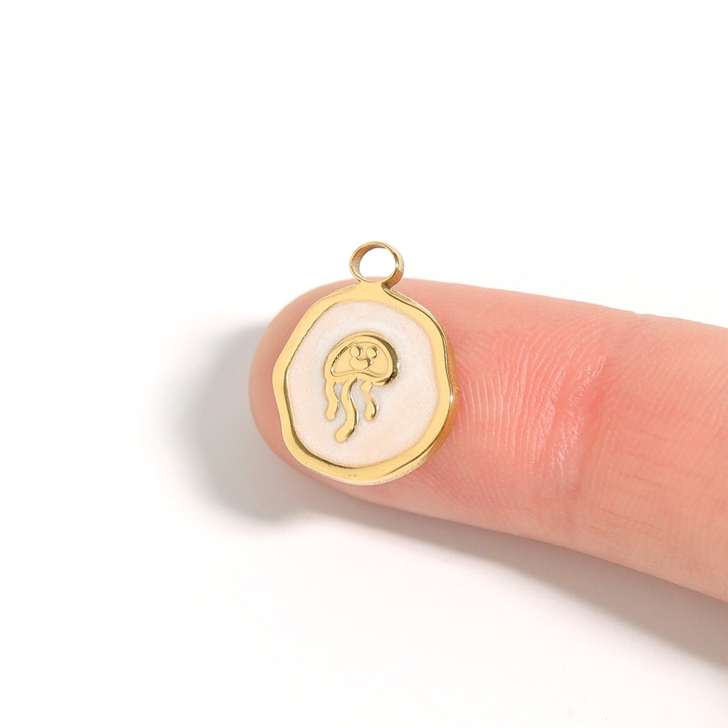 18K Gold PVD Jellyfish Epoxy Charm / PDL0222