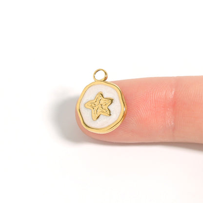 18K Gold PVD Starfish Epoxy Charm / PDL0223
