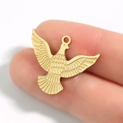 18K Gold PVD Stainless Steel Eagle Charm / PDL0001
