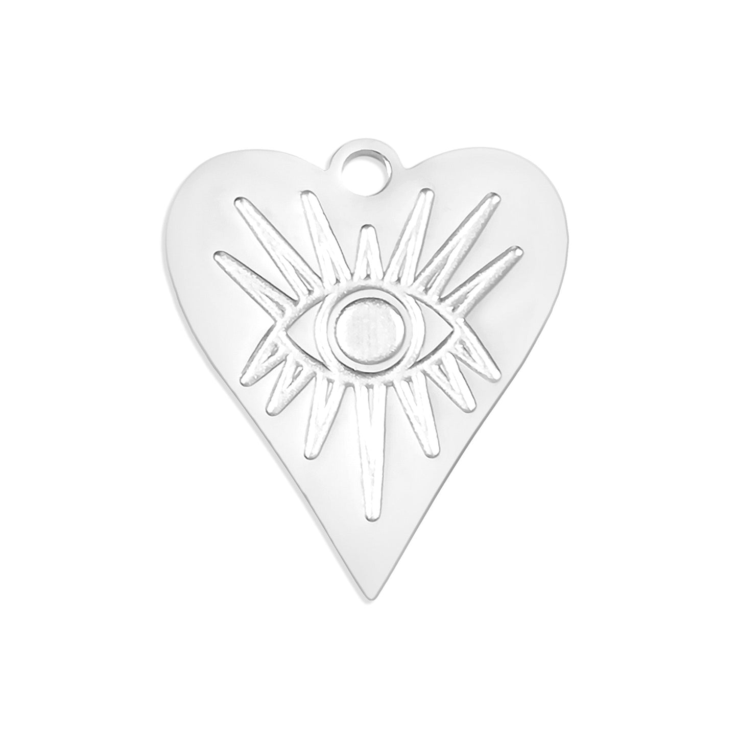 18K Gold PVD Stainless Steel Evil Eye Heart Charm / PDL0006