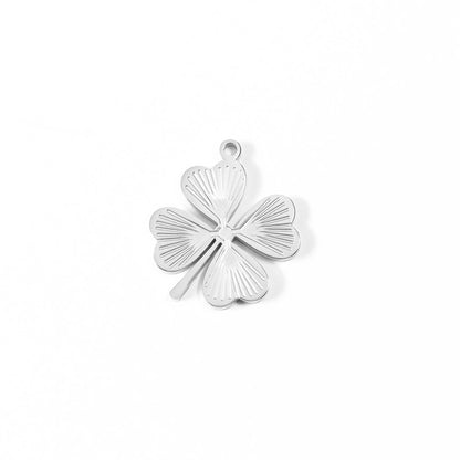 18K Gold PVD Stainless Steel Sunburst Four Leaf Clover Charm / PDL0007