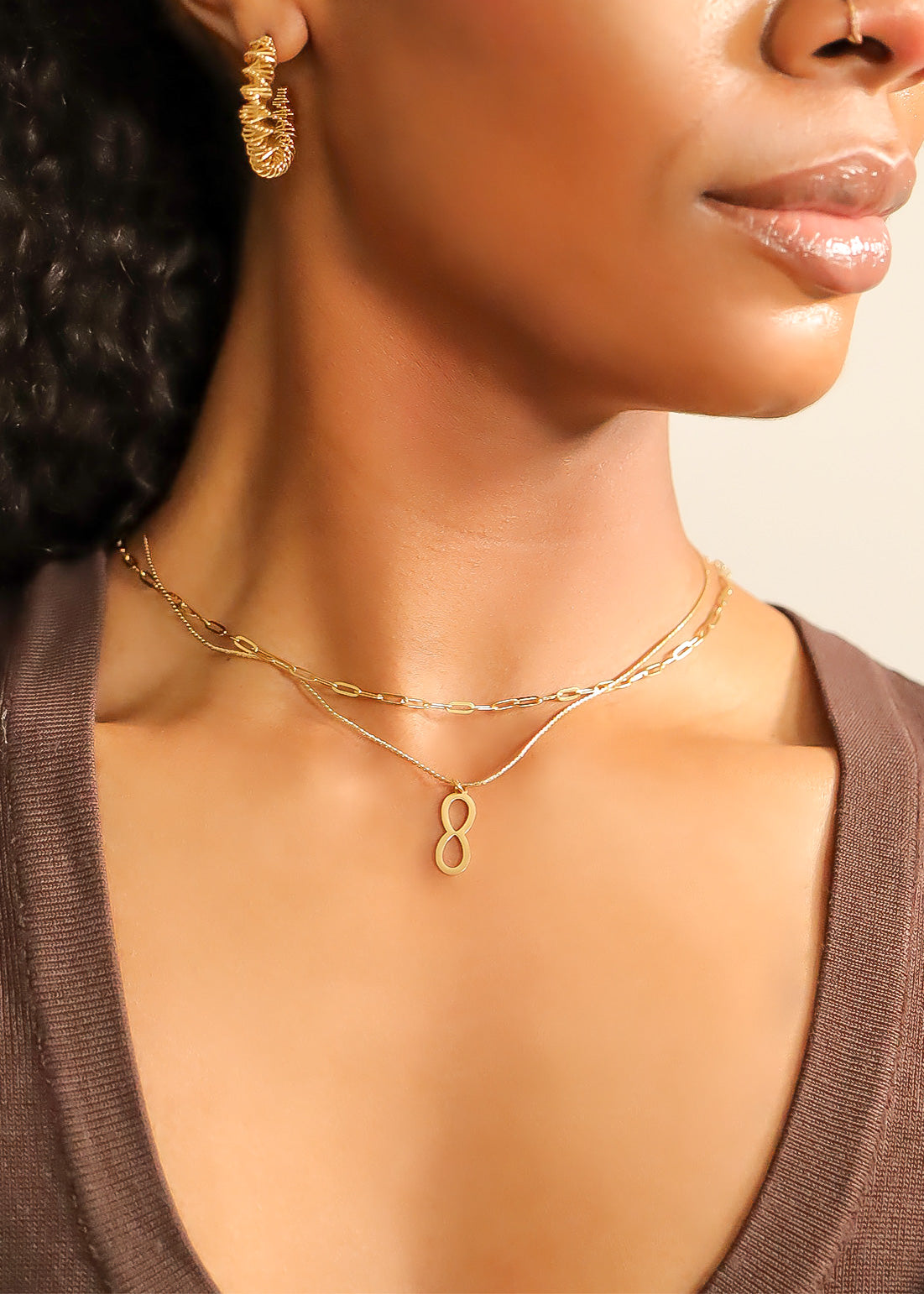 18K Gold PVD Stainless Steel Infinity Charm / PDL0008