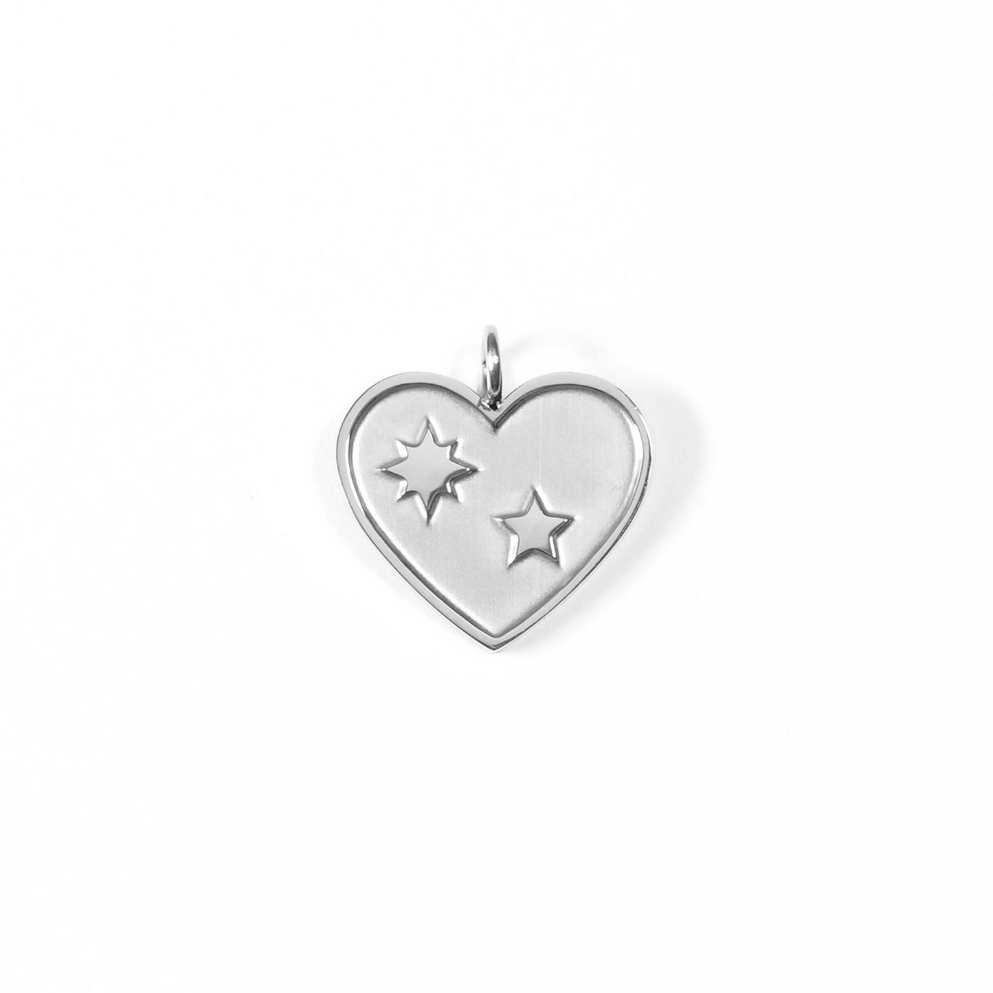 18K Gold PVD Coated Stainless Steel Heart with Stars Charm / PDL0009