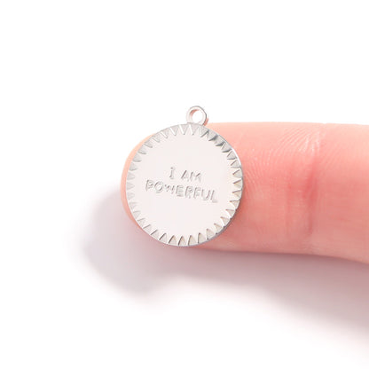 18K Gold PVD Stainless Steel "I Am Powerful" Charm / PDL0015