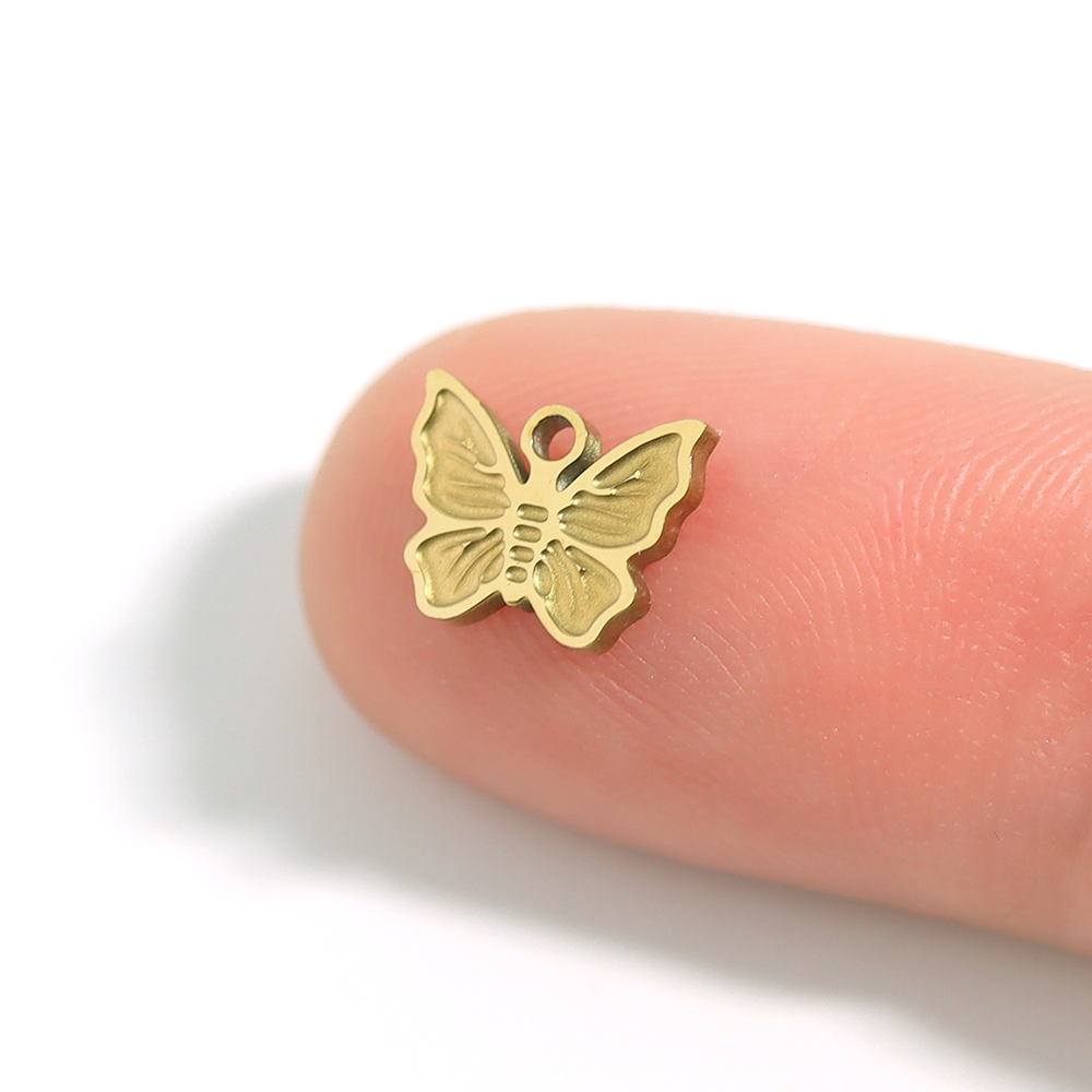 18K Gold PVD Stainless Steel Dainty Butterfly Charm / PDL0025