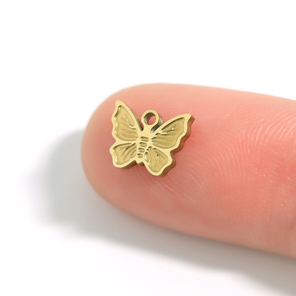 18K Gold PVD Stainless Steel Dainty Butterfly Charm / PDL0025