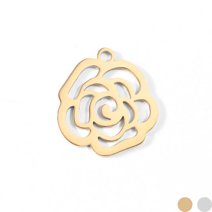 18K Gold PVD Stainless Steel Rose Charm / PDL0026