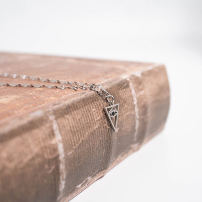 18K Gold PVD Stainless Steel Triangle Evil Eye Charm / PDL0027