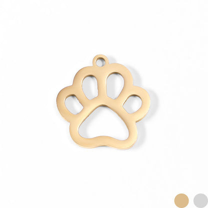 18K Gold PVD Stainless Steel Paw Print Charm / PDL0031