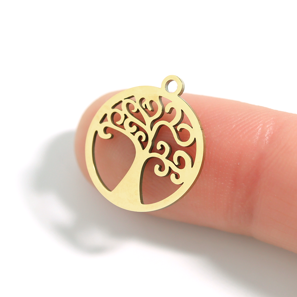 18K Gold PVD Stainless Steel Tree Of Life Charm / PDL0036