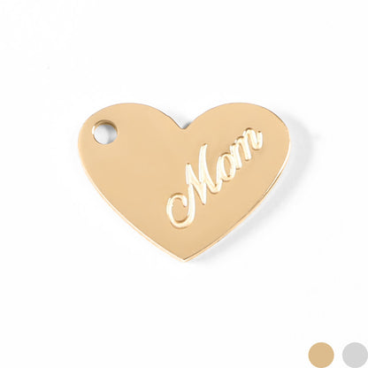 18K Gold PVD Stainless Steel Mom Heart Charm / PDL0037