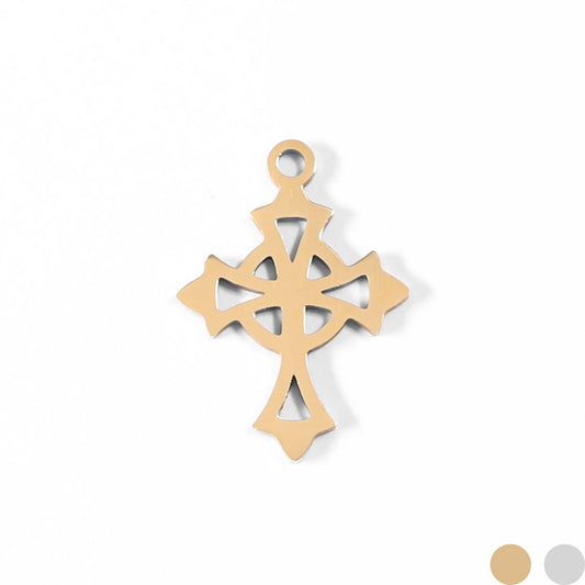 18K Gold PVD Stainless Steel Celtic Cross Charm / PDL0042