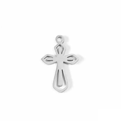 18K Gold PVD Stainless Steel Pointed Cross Charm / PDL0047