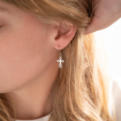 18K Gold PVD Stainless Steel Pointed Cross Charm / PDL0047