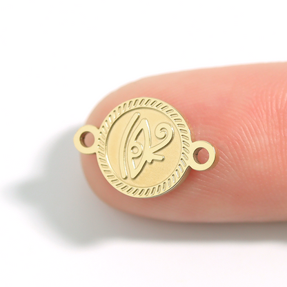 18K Gold PVD Stainless Steel Eye of Horus Connector Charm / PDL0052