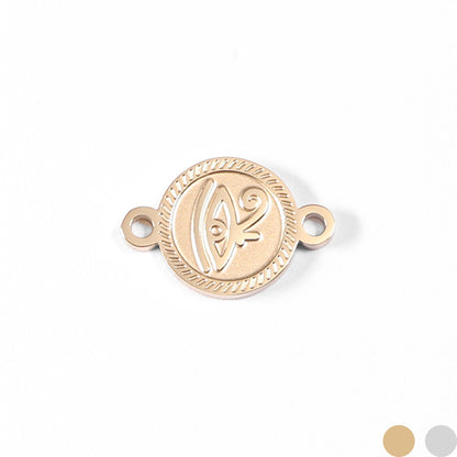 18K Gold PVD Stainless Steel Eye of Horus Connector Charm / PDL0052