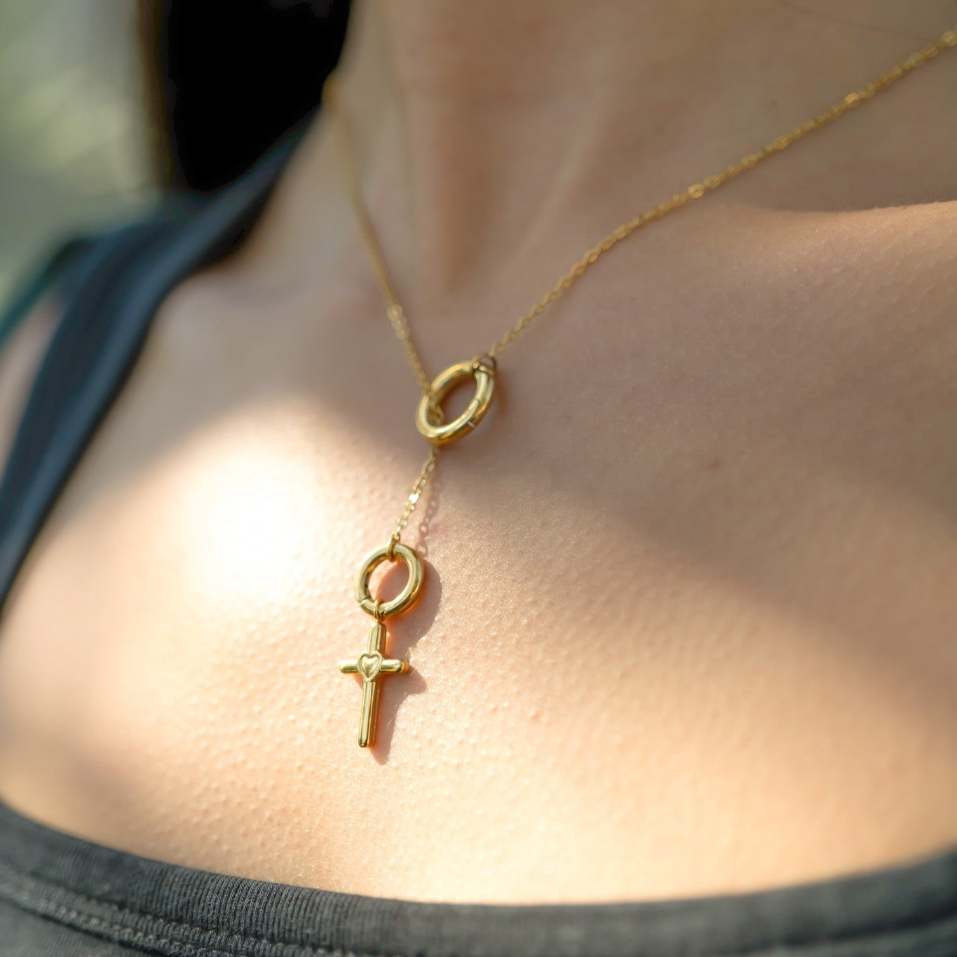 18K Gold PVD Stainless Steel Mini Circle Carabiner Clasp / ENC0031