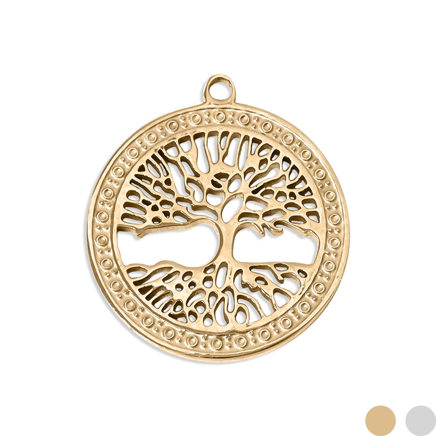 18K Gold PVD Stainless Steel Tree of Life Charm / PDL0061