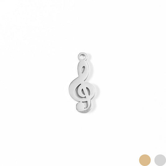 18K Gold PVD Stainless Steel Treble Clef Music Charm / PDL0077