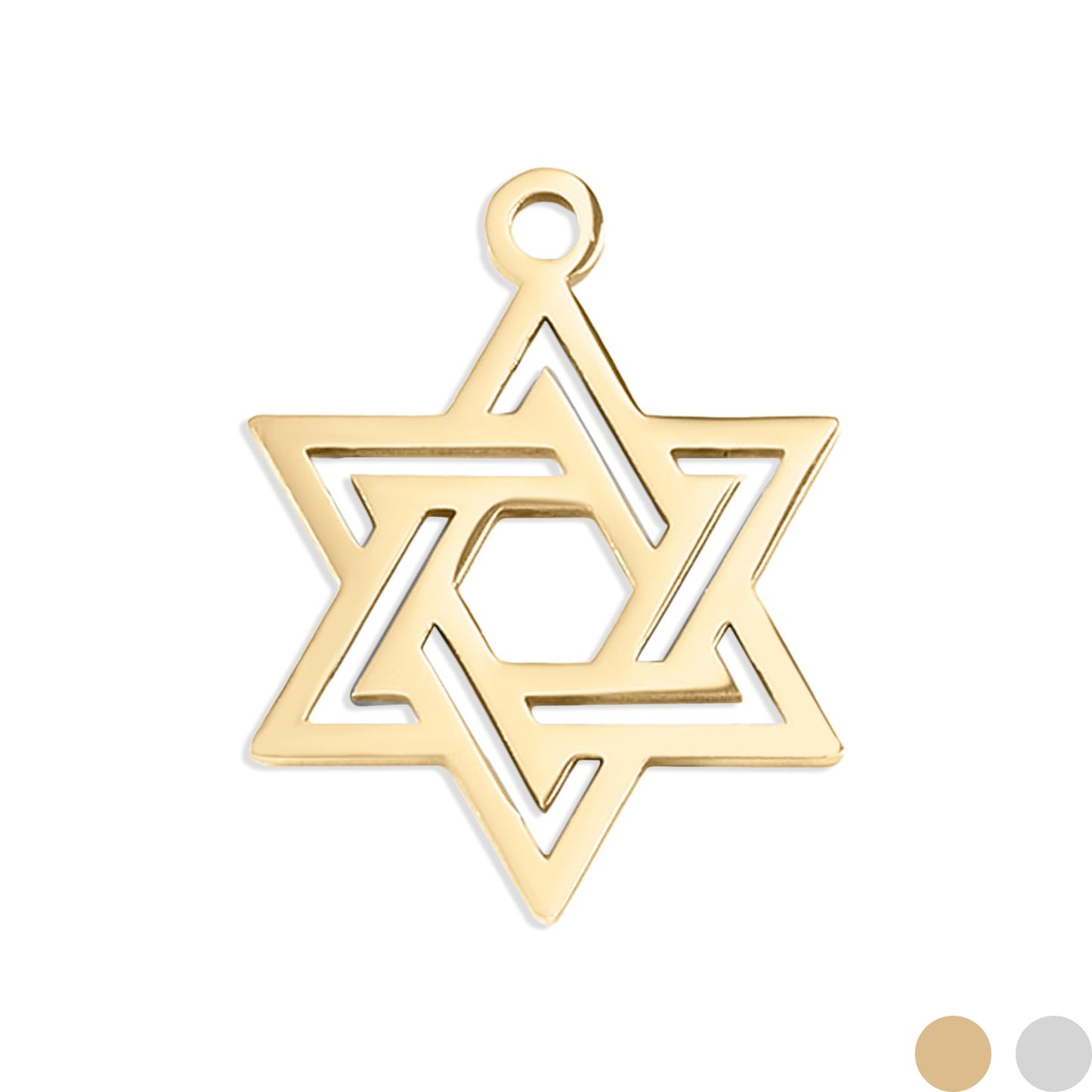 18K Gold PVD Stainless Steel Star of David Charm / PDL0081