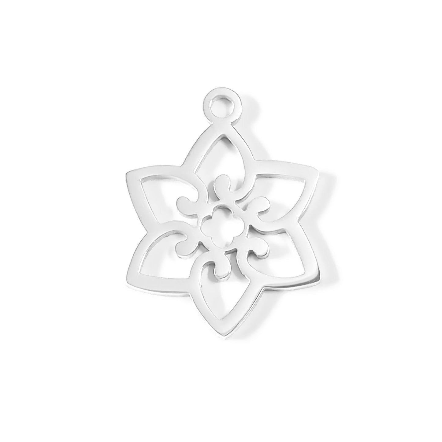 18K Gold PVD Stainless Steel Flower Charm / PDL0082