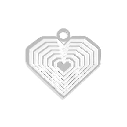 18K Gold PVD Stainless Steel Geometric Heart Charm / PDL0086
