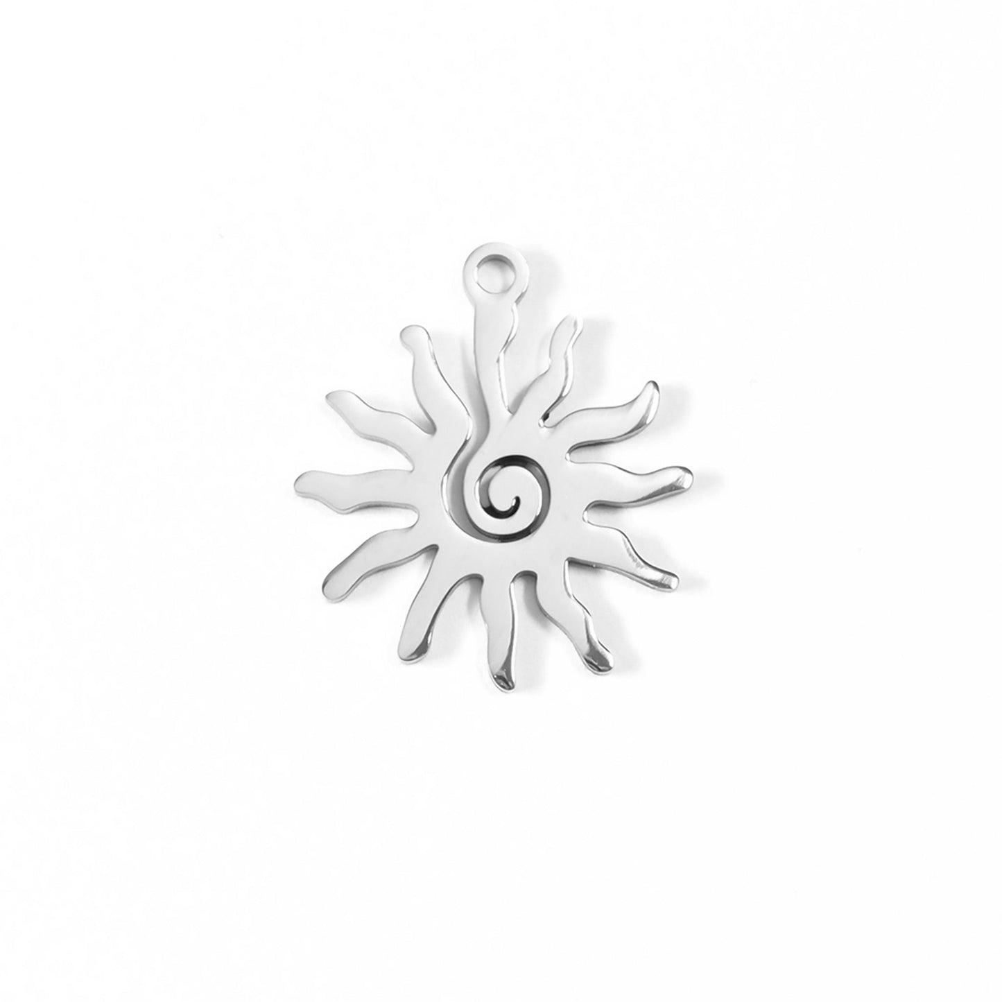 18K Gold PVD Stainless Steel Spiral Sun Charm / PDL0089