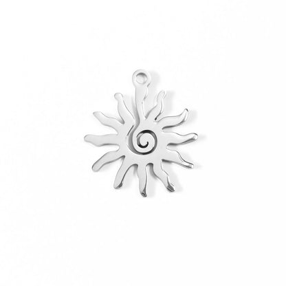 18K Gold PVD Stainless Steel Spiral Sun Charm / PDL0089