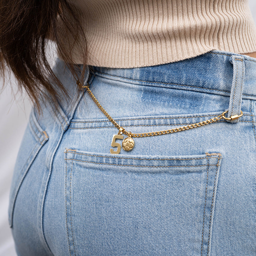 18K Gold PVD Stainless Steel Soccer Ball Charm / PDL0093