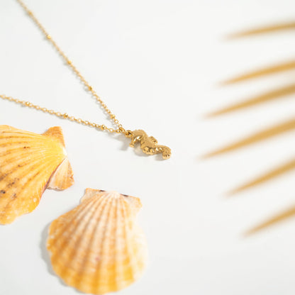 18K Gold PVD Stainless Steel Seahorse Charm / PDL0096