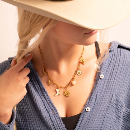 18K Gold PVD Starfish Epoxy Charm / PDL0223